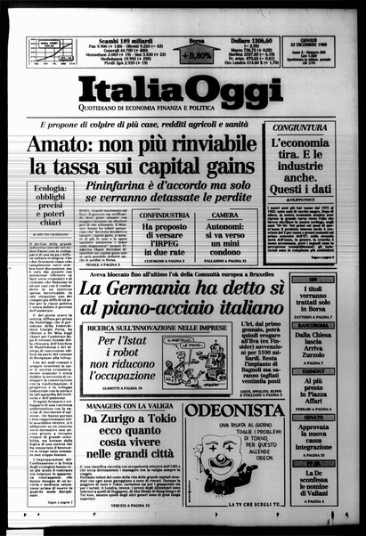 Italia oggi : quotidiano di economia finanza e politica